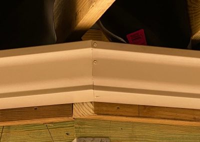 A close-up of gutters